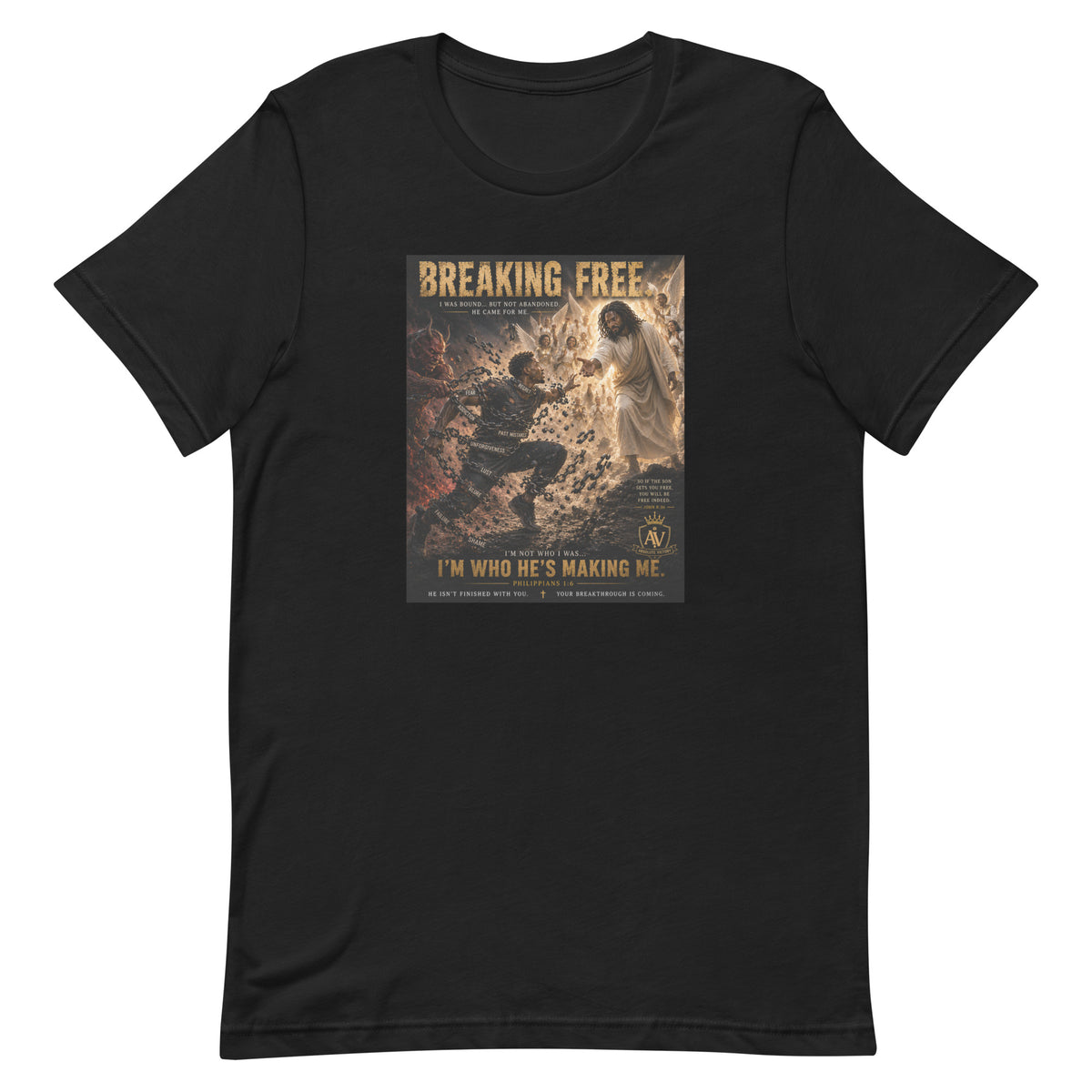 walk by faith christian tee with inspirational typography.